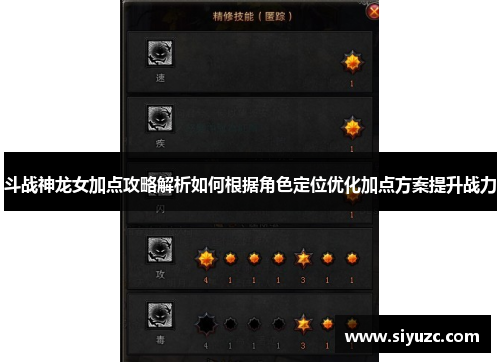 斗战神龙女加点攻略解析如何根据角色定位优化加点方案提升战力