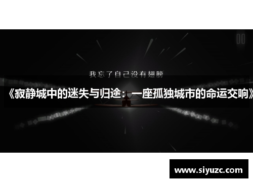 《寂静城中的迷失与归途：一座孤独城市的命运交响》