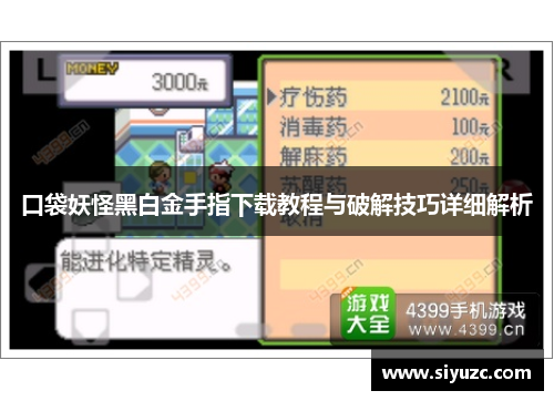 口袋妖怪黑白金手指下载教程与破解技巧详细解析